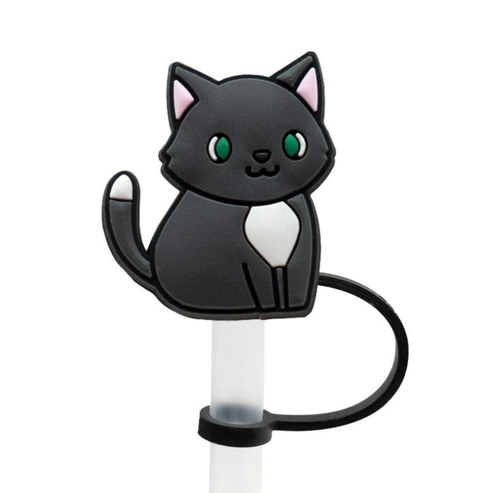 Silicone Straw Topper 8/10mm Straw Tips Cat Series Straw Cover Cap  Splash Proof