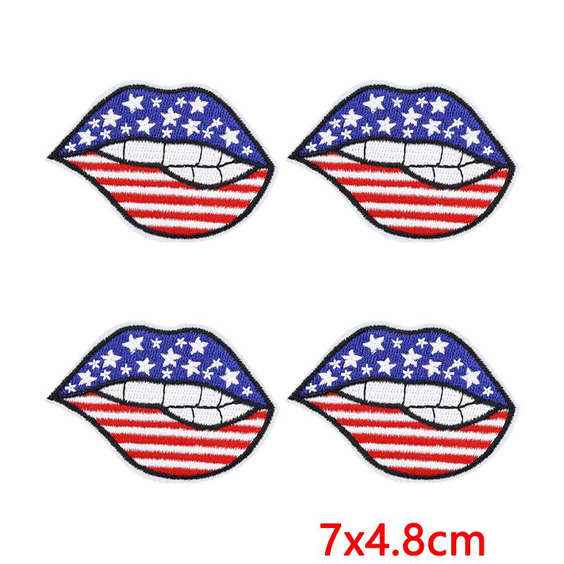 10Pcs USA Independence Day Embroidery Patches, Flag Eagle Bow Iron On Patches for Clothing Backpack Jeans DIY