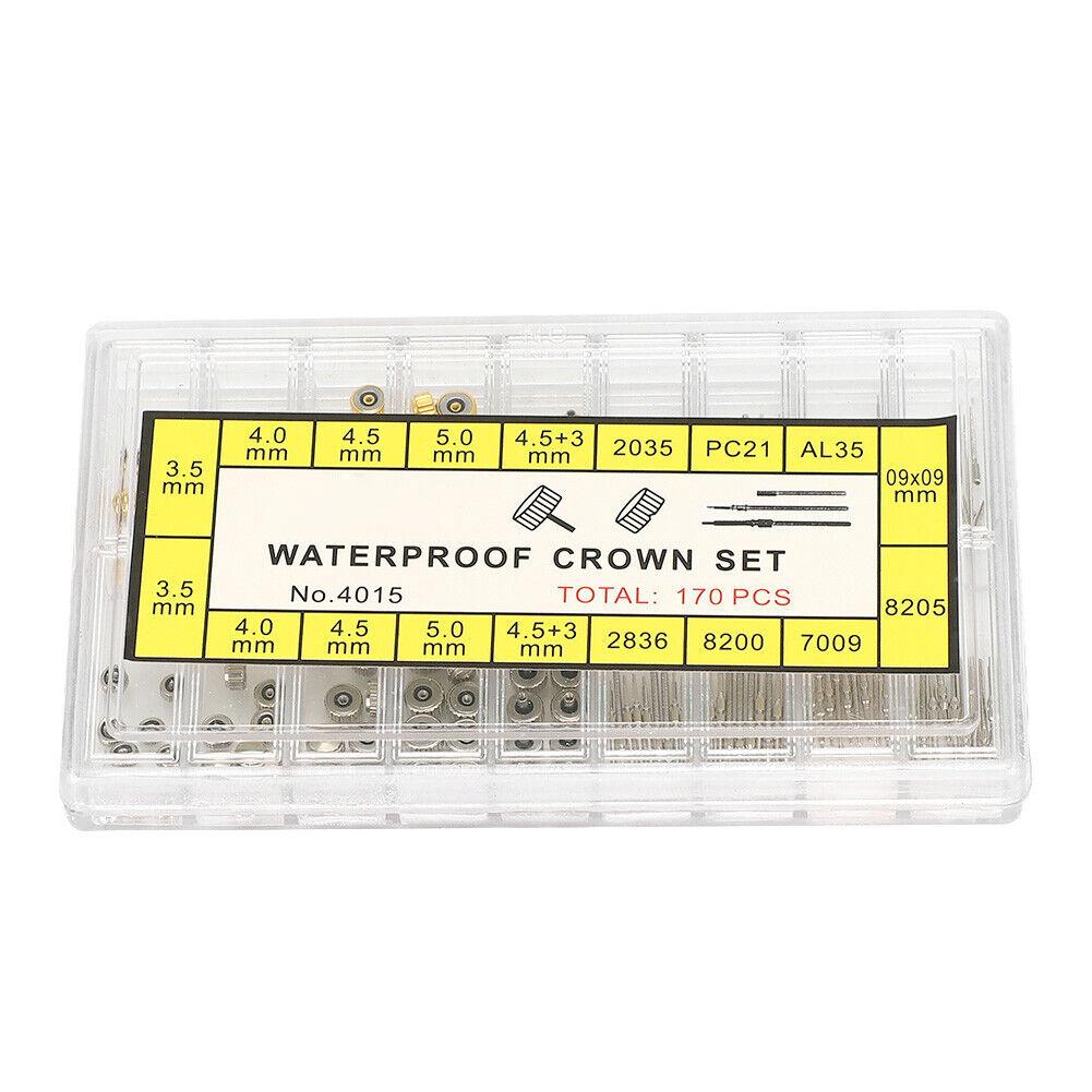 Watch Stem Extender + Crowns Accessory Repairing Replacement Tool Kit W/ Box