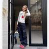 American High Street Jeans Herren Herbst Trendy Brand Ins Lockere Hose mit weitem Bein und geradem Bein Micro-Schlaghose