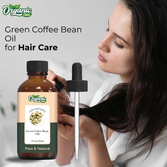 Organic Zing Green Coffee Bean (Coffea Arabica.) Oil | Pure & Natural Carrier Oil for Skincare, Hair Care & Massage - 30ml/1 Fl Oz