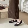 Flat-bottomed Korean Version of Mary Jane Single Shoes Women's Shoes 2025 New Autumn and Winter Black Gentle Versatile Plush Shoes