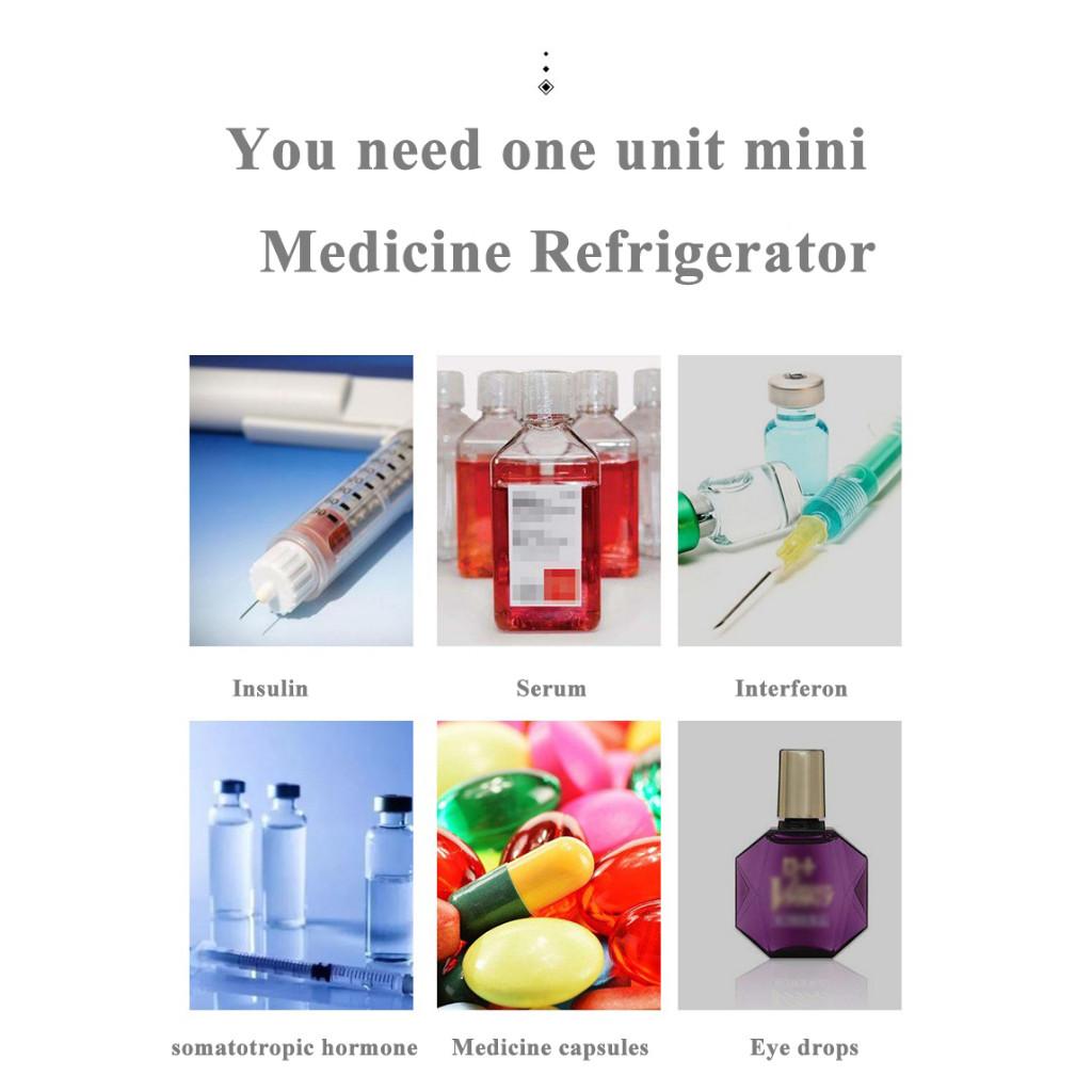 260 ML 10200mAh Insulin Serum Interferon Capsules  Mini-Fridge Cooler Small Portable Insulin Medicine Refrigerator