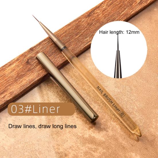 Nail Art Stripes Lines Brushes with Nylon Bristles DIY Painting Flower Brush Drawing Pen Dotting Tools Manicure Tool