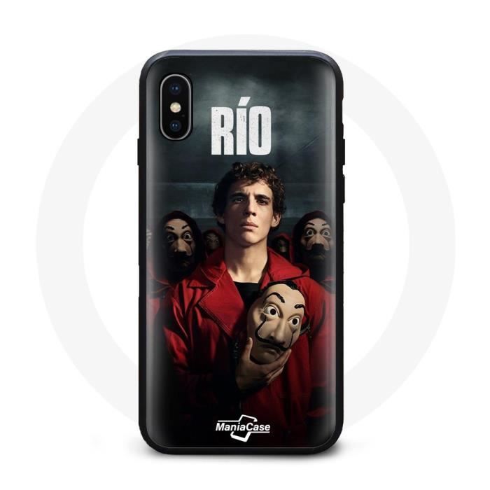 Coque - La casa de papel - Iphone XS Max - Souple - Design inspiré de la série - Noir