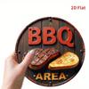 Vintage Metal BBQ Sign Rustic Wall Decor Grilling Kitchen Garden Garage