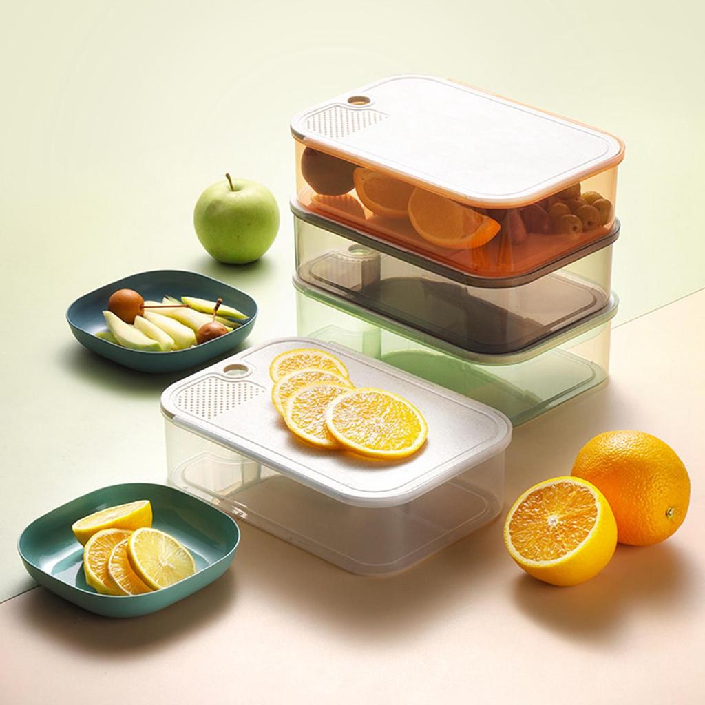 Food Storage Container Fridge Organizer with Lid Fruit Preservation for Camping