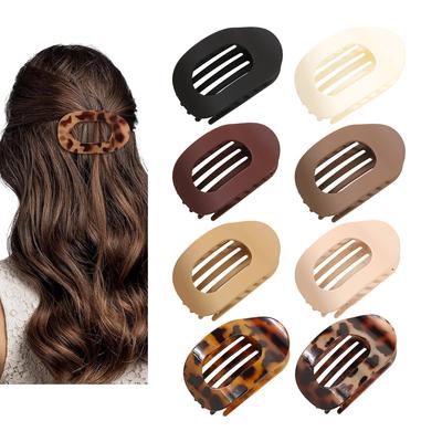 Neuankömmling Heißverkaufender Flacher Ovaler Haarspangenclip Matt Entenschnabelclip Hinterkopf Dutt Haaraccessoires Einfacher Clip Haarschmuck