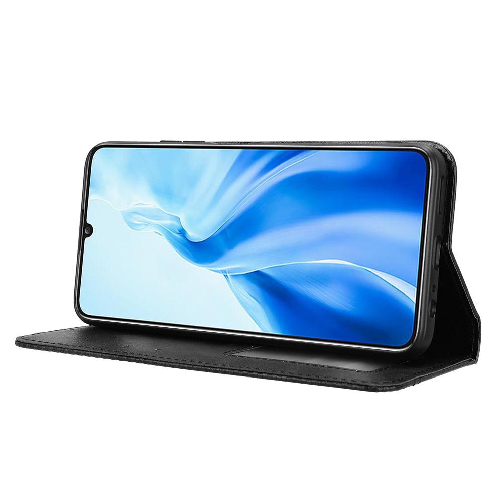 For Oukitel C51 Case Retro PU Leather Wallet Phone Cover Stand