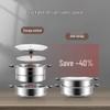 MAXCOOK 28cm Stainless Steel 2-Layer Steamer Pot