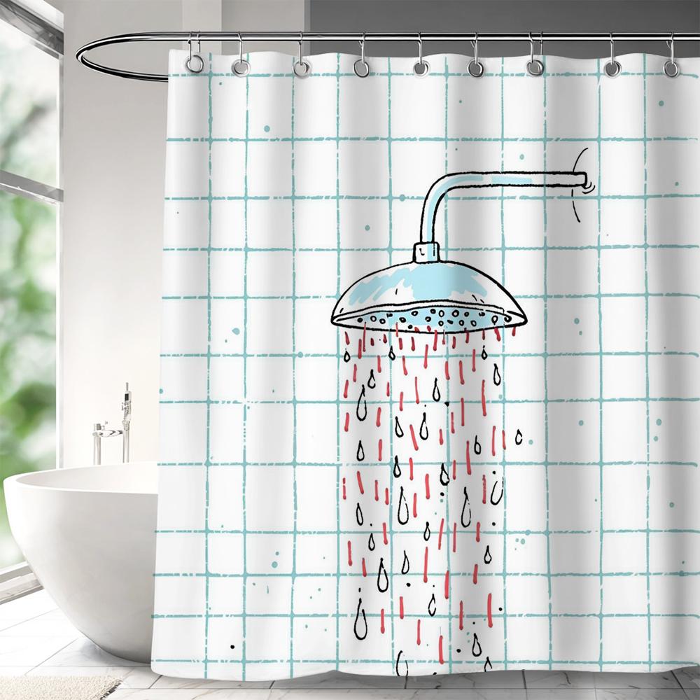 1 pc Modern Minimalist style Shower Curtains With Hooks Bathroom Curtains , Printing Shower Curtain Home Decoration Curtain