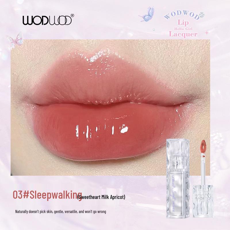 

WODWOD Hydrating Mirror Finish Lip Glaze - Long-Lasting, Non-Stick, Watery Shine.