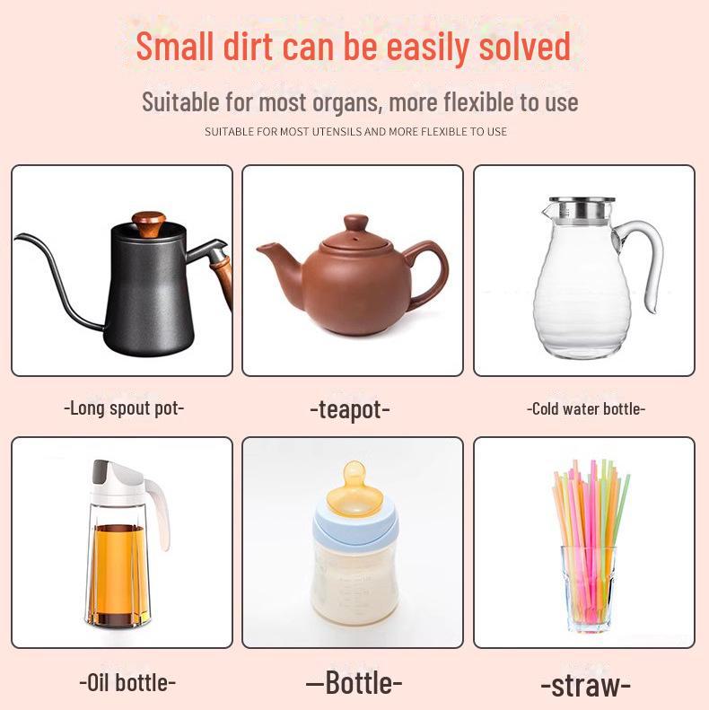 4-Piece Nylon Spout Cleaning Brush Set for Teapots, Kettles, and Straws