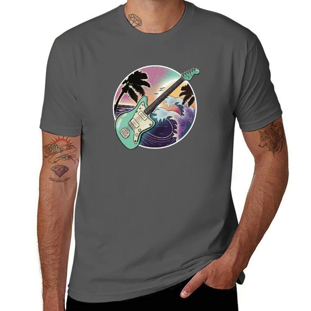 Jassmaster Guitar Explore Tropical Surf Sounds Tshirt Sporty Casual Quick Dry Tshirt