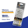 Ultraleichte 9 10 11-Gang-Fahrradkette, halbvoll hohl, 116L, Silber/Gold, Mountain MTB Rennradketten