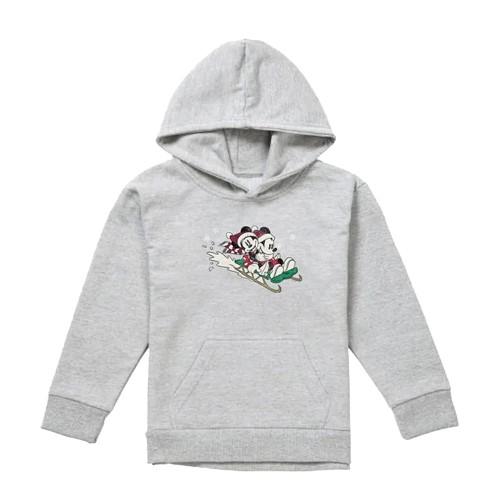 Disney Childrens/Kids Sledding For Christmas Mickey Mouse & Minnie Mouse Heather Hoodie