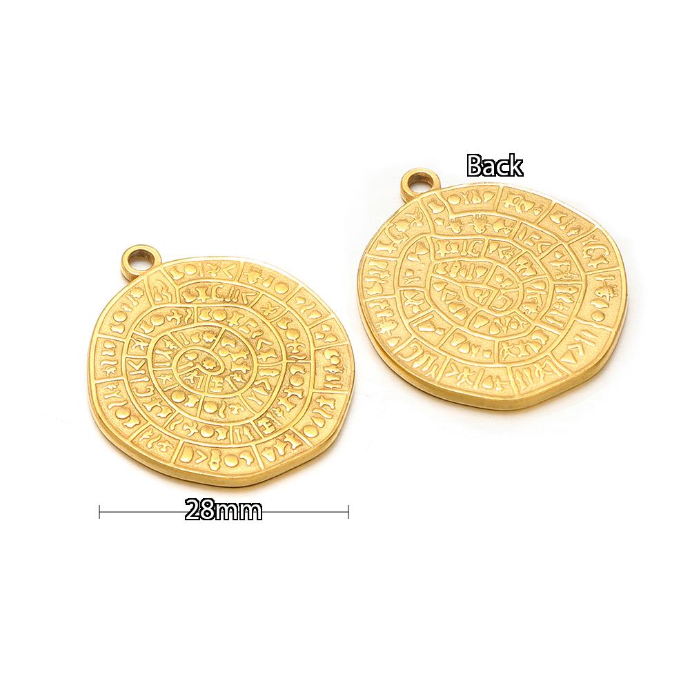 5pcs Stainless Steel Religion Ancient Scriptures Charms Tag for DIY Earrings Findings Necklace Component Jewelry Making Supplies