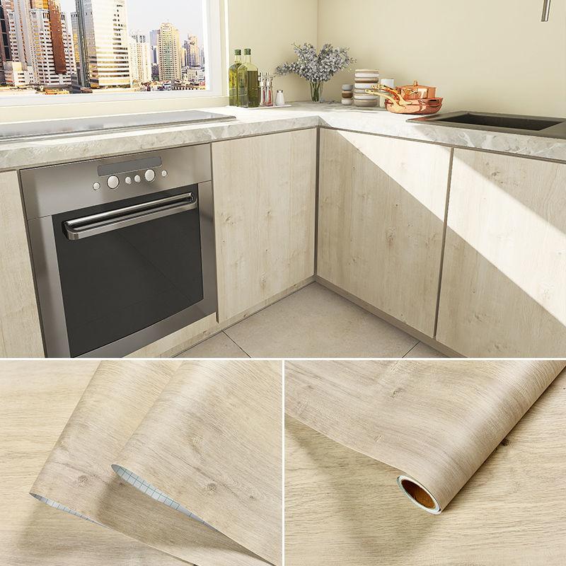Waterproof Wood Vinyl Wallpaper Roll Self Adhesive Decor Contact Paper Doors Cabinet Desktop Modern Furniture Decorative Sticker