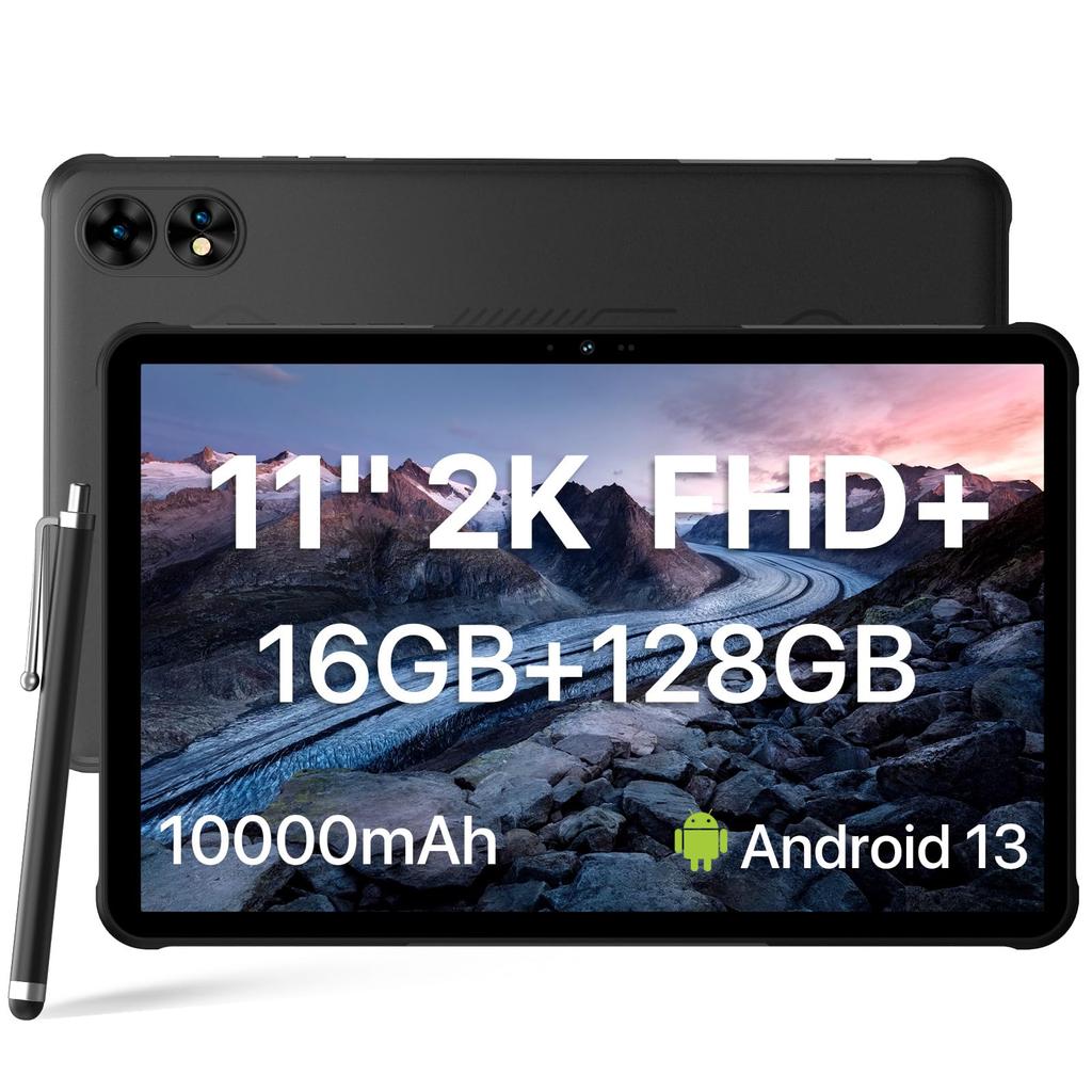 UMIDIGI Active T1 Tab Waterproof Tough Android 10000mAh High Capacity 20W 1TB TF 2K IPS Face Quad FM and Stylus Included 11-inch Tablet, Tablet,