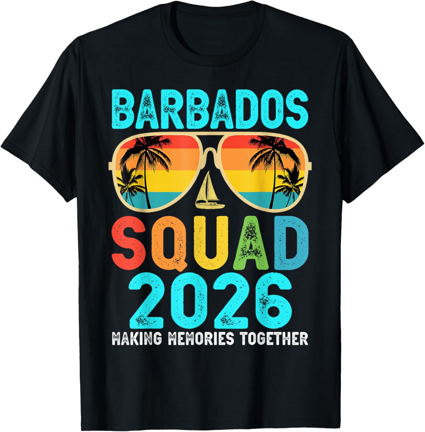

Barbados Squad 2026 Vacation Friends Family Matching Group T-Shirt 5XL різнокольоровий