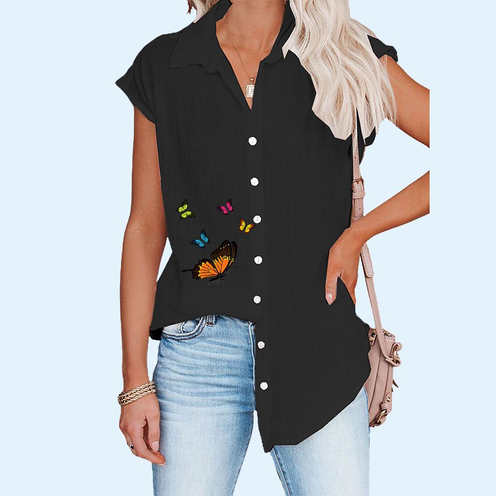 Frauen Mode Druck T-shirt Sommer Casual Dünne Kurzarm Blusen Plus Größe Strickjacke T-shirt