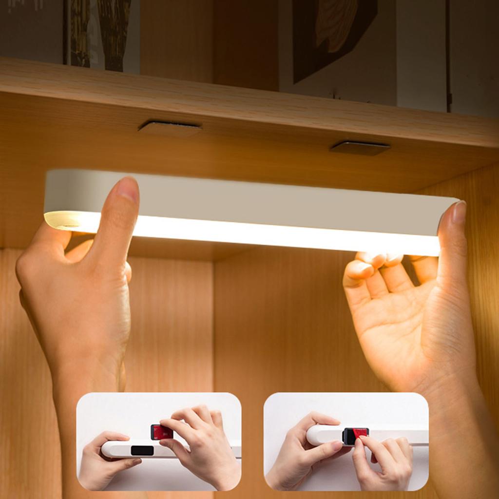 Smart Motion Sensor Light Eye Caring Charging Small Intelligent LED Long Night Light for Home Yellow Light