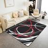 Contemporary Earthy Tone Themed Rug,Red Brown Beige Abstract Wave Non-Slip Floor Mat for Bedroom Living Room Office Decor Carpet