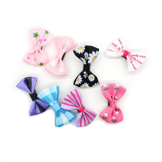 10Pcs Mixed Color Baby Girls Flower Dot Bowknot Hair Clips Set Hairpin Headwear