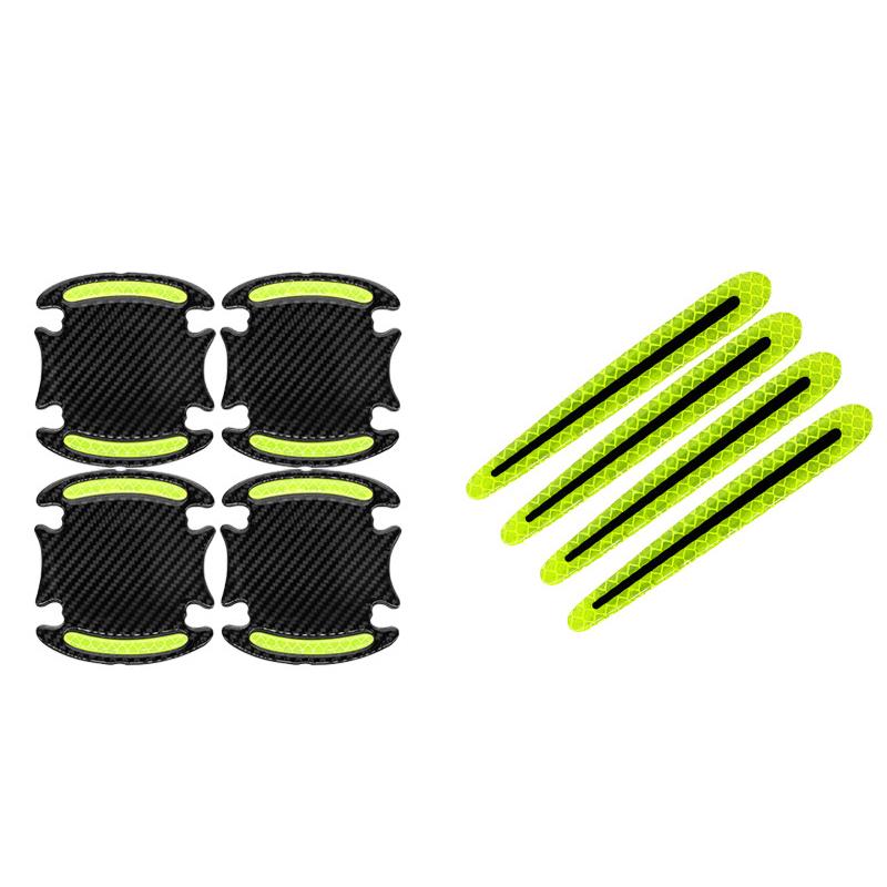 8PCS New Carbon Fiber Car Door Bowl Handle Reflective Paint Anti-collision sticker General-Purpose 3D Carbon Fiber Car Sticker