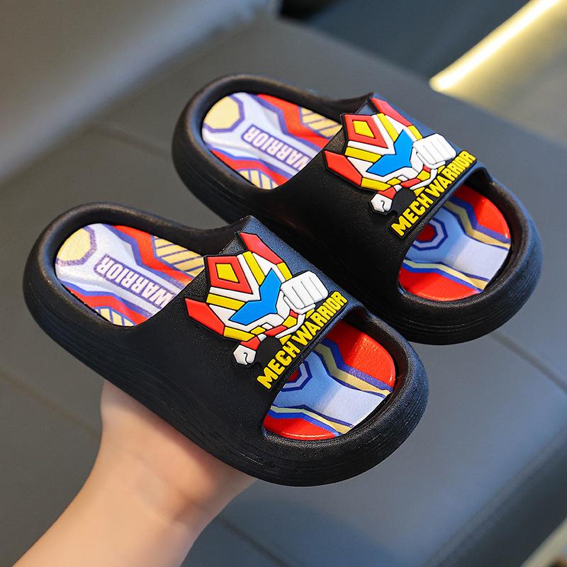 Jungen Cartoon Strand-Slipper - Sommer 2025, Indoor/Outdoor, Leicht, Rutschfest, Geruchlos, Weiche Sohle