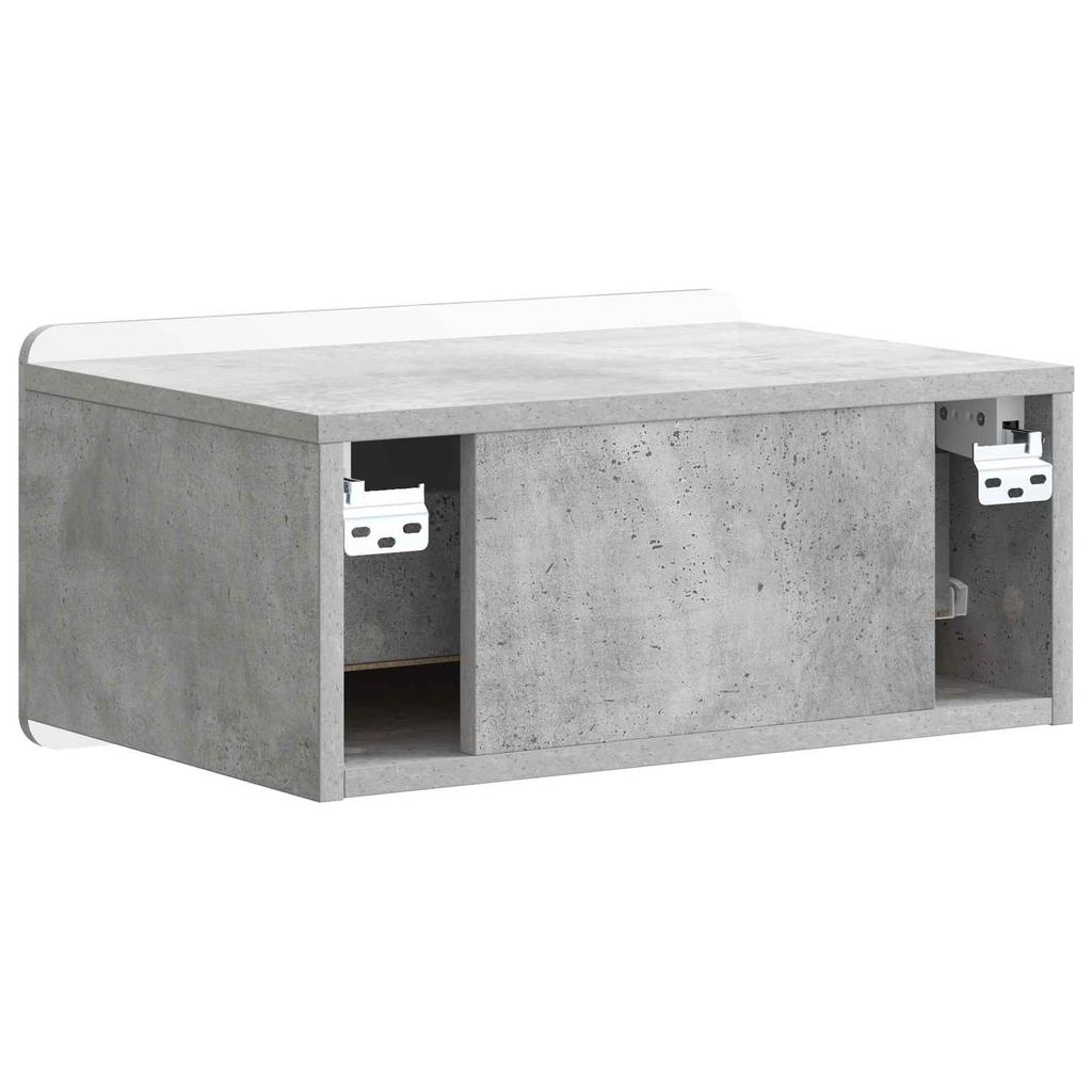 Wall Mounted Nightstand Concrete Grey 49 x 34.5 x 24 cm