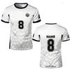 T-shirt da Calcio 3D Stampata Geometrica Traspirante ad Asciugatura Rapida per Allenamento all'Aperto Maglia WIFRU Girocollo Manica Corta Personalizzabile