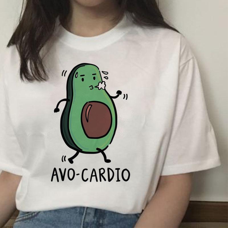 Avocado Women Vegan Femme Ulzzang 90S Harajuku Kawaii Vintage T Shirt Funny Tshirt Graphic T-Shirt Style Female Aesthetic Korean