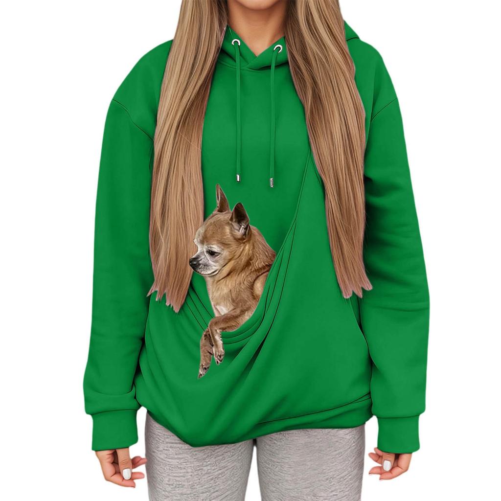 Women's Hoodie, Pet Bag, Sports Shirt, Pet Cat And Dog Pocket Holder, Top