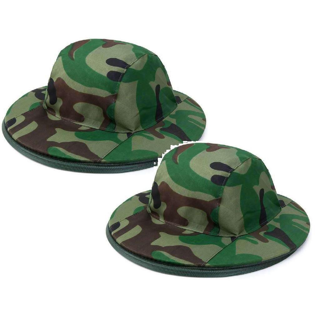 1/2/3PCS Bee Proof Net Mesh Face Protector Cap Summer Camouflage Insect Bee Mosquito Resistance Sun Fishing Hat for Men Women
