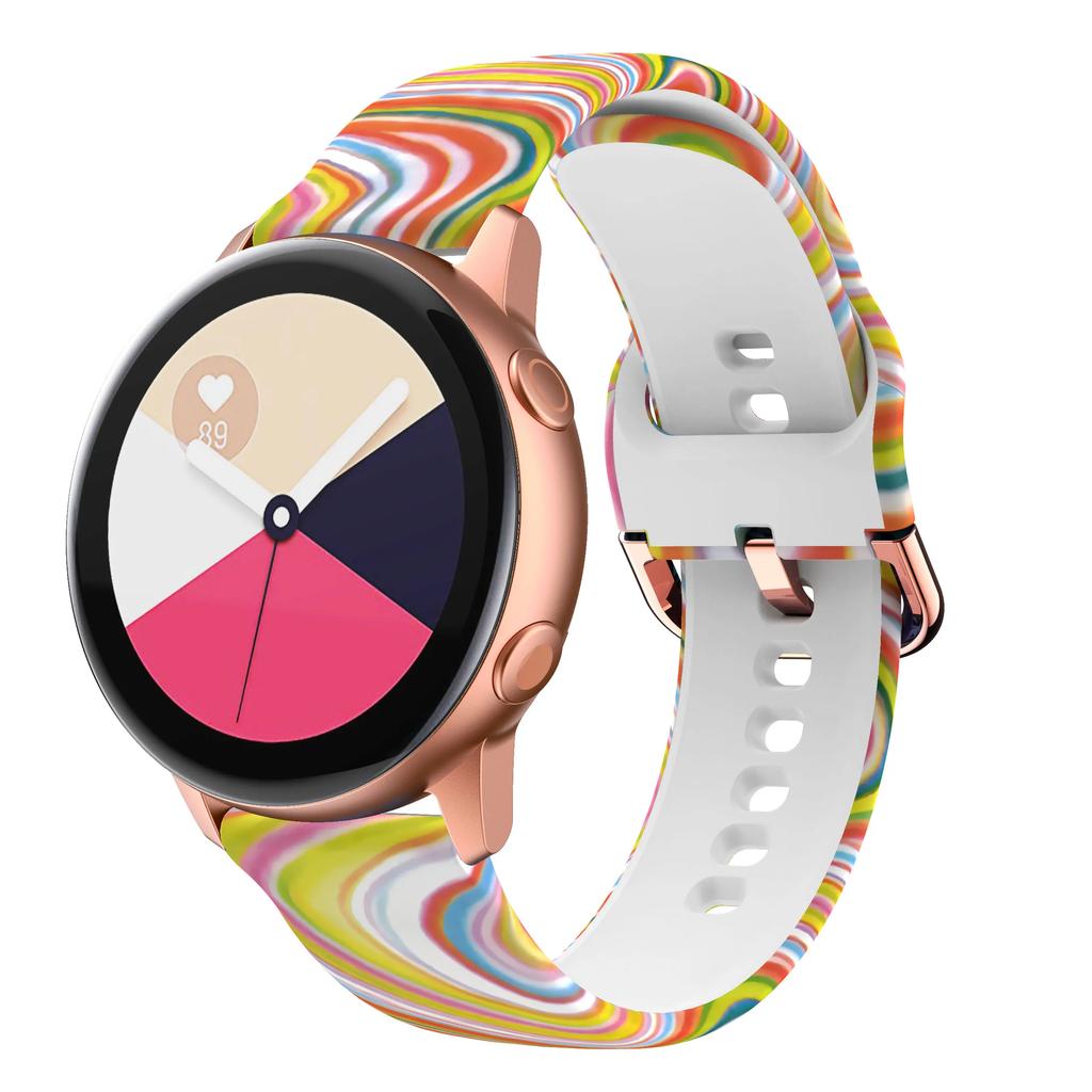 22mm 20MM Watch Strap for Samsung Galaxy Watch 6 5 pro/4/Classic Silicone Sport Bracelet for Amazfit GTR-GTS 4-3-2e Printed Band