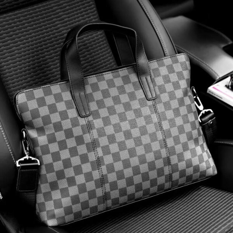MDNG Men's Plaid Business Briefcase