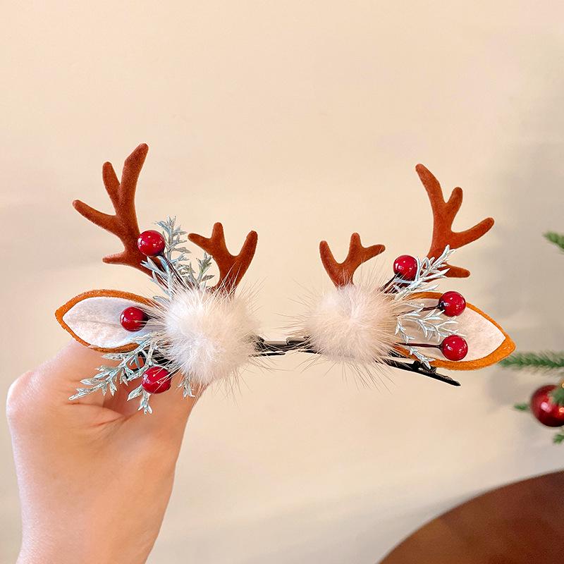 Christmas Antler Hair Clips for Girls - Holiday Party Hair Accessories for Children