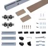 Complete Wooden Sliding Door Kit Hardware Pocket Door System for Door Thickness 35-45 mm Max. Load 75 kg Rail Rollers Screws 200 x 3.05 cm Brown