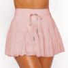 Gonna corta plissettata in nylon stile dolce e fresco con tasche per l'abbigliamento casual estivo