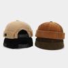 Corduroy Brimless Hat - Soft, Warm Textured Fabric Cap for Fall & Winter, Available In Black, Dark Gray, Beige, and Navy Blue