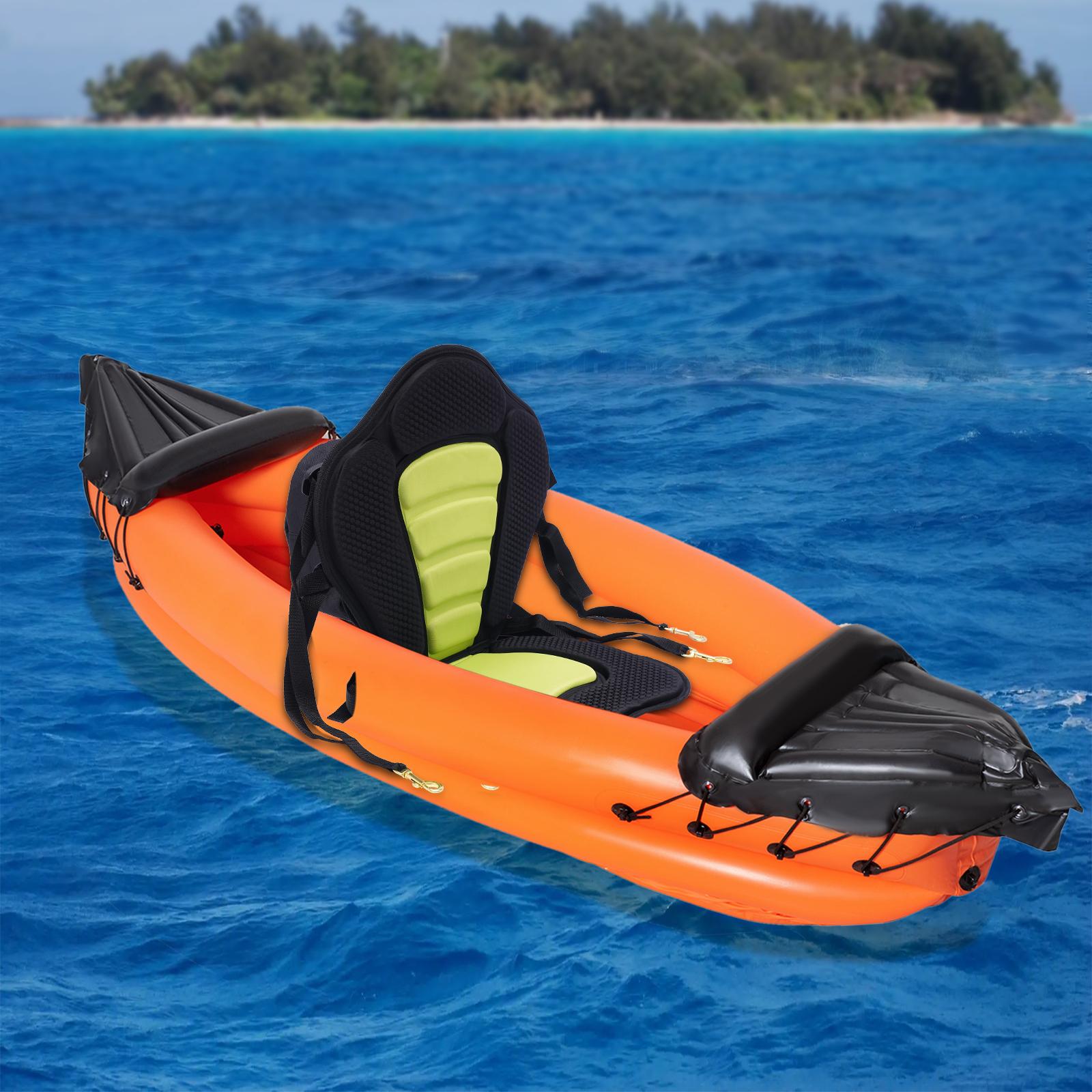 

Black Ultra-Comfortable Kayak Seat Cushion with Adjustable Backrest & Storage Pouch, Lightweight Kayaking Accessory EVA Padding