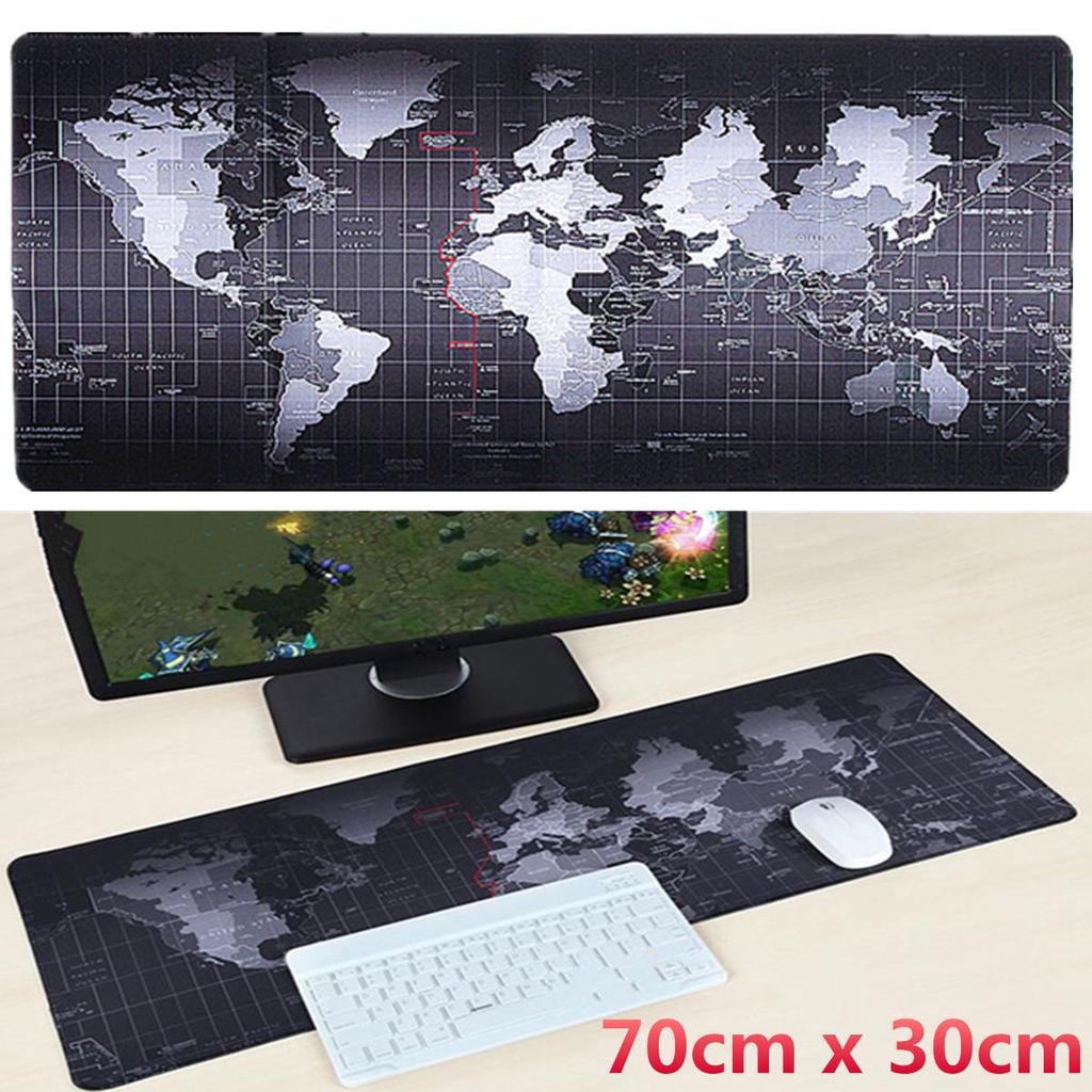 Large PC-Gaming mouse pad 70cm x 30cm World Map design.