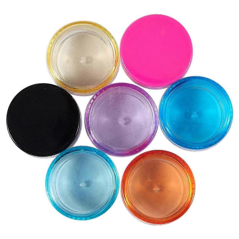 50 Pieces Plastic Pot Jars Empty Cosmetic Container With Lid For Creams Sample Make-up Storage, 5 G, 10 Colors