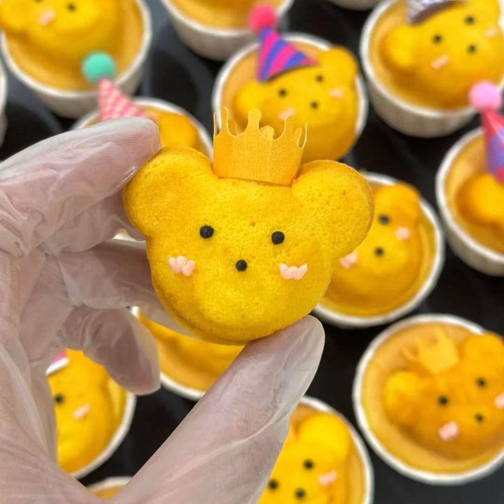 12 Cavity Muffin Cakes Mold Cartoon Animal Shape Bear Madeline Baking Tray  Decoration