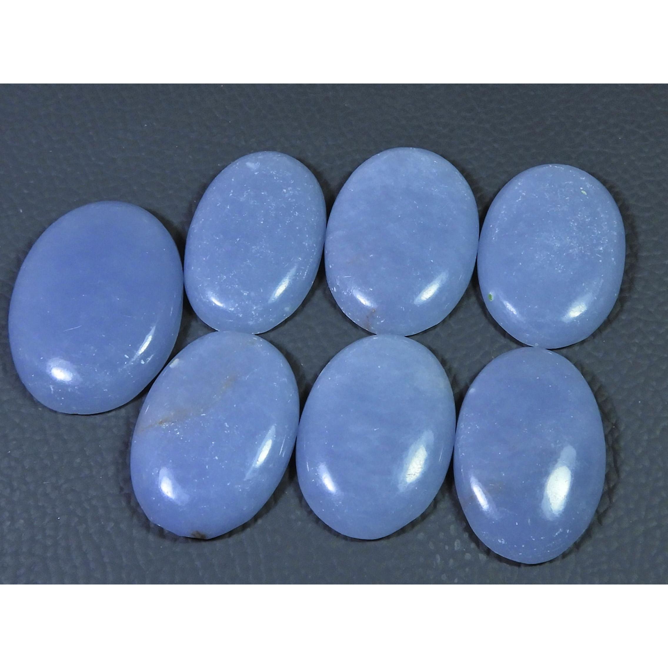 

285Cts. Natural Angelite oval Cabochon Loose Gemstone 7Pcs Lot C-675