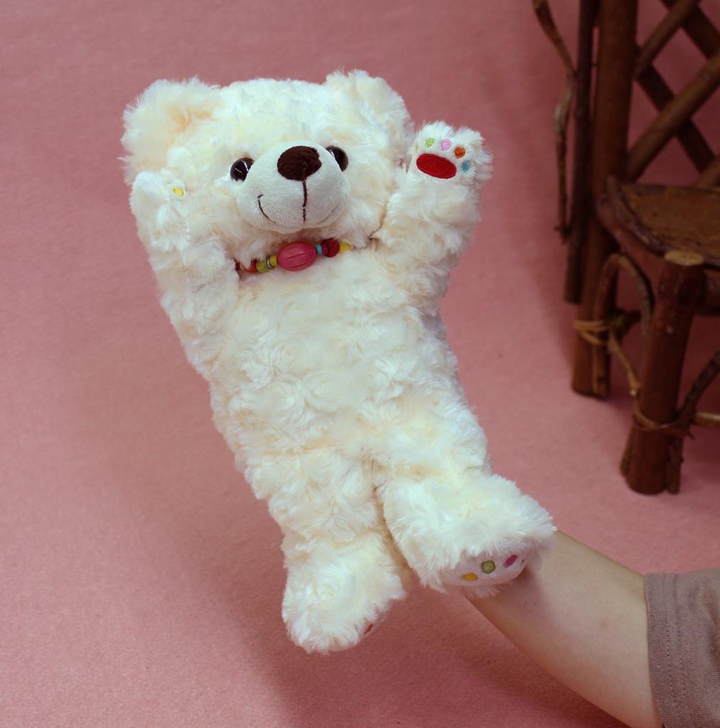 Lark the Bear Hand Puppet Ivory