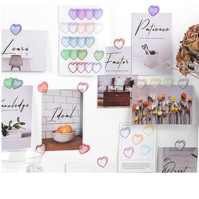 100Pcs/roll Love Heart-shaped Washi Tape Confession Poem Series Hand Account DIY Decoration Sticker Masking Tape Journal Decor