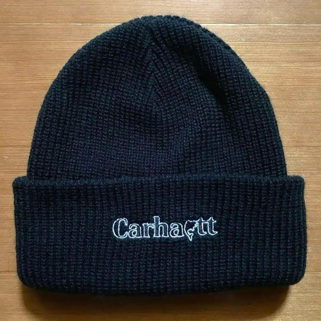 Used Carhartt WIP POND BEANIE Beanie Black Black Knit