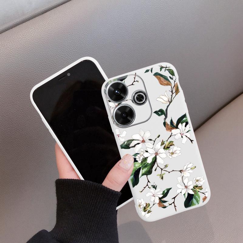 Flowers Soft silikonové pouzdro pro Samsung A55 A35 M35 S24 Xiaomi Redmi Note 13 Pro 13C 14 Poco C65 iPhone Huawei Honor 200 Realme Camera Shockproof Cover